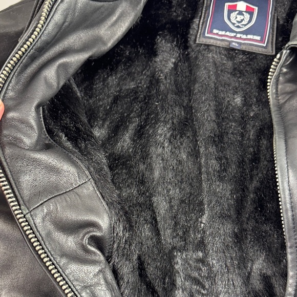 Vintage 90's Phat farm Men's Black Leather Jacket size XL - Picture 11 of 16